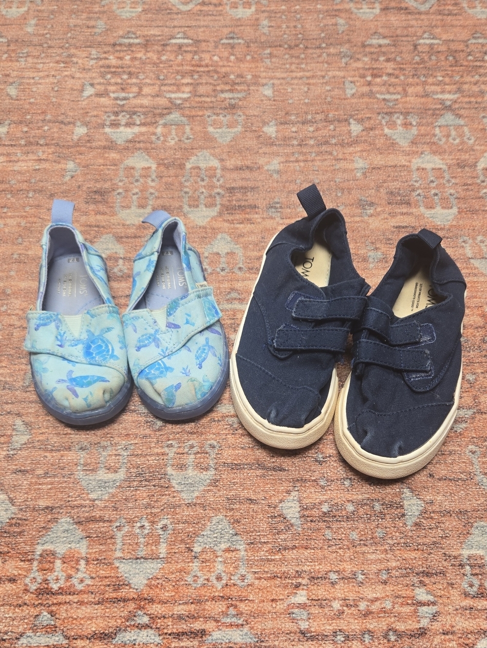 Toms Kids Canvas Slip-On Sneakers with Velcro Straps